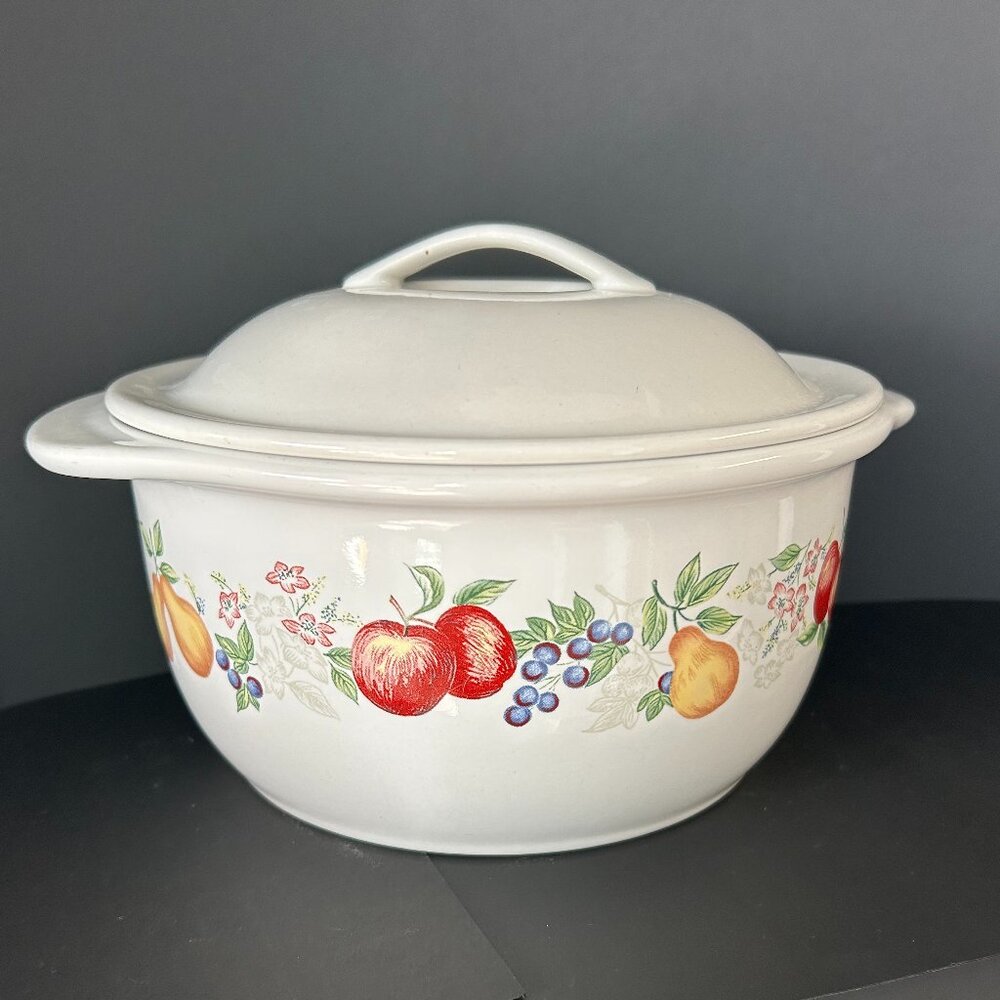 Vintage Corelle Coordinates Stoneware Chutney Casserole Dish